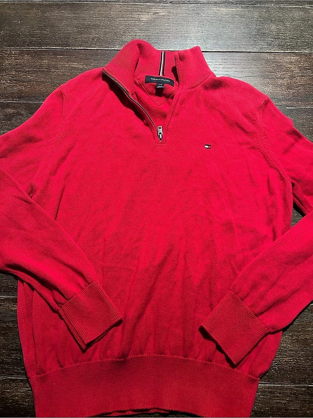 Tommy Hilfiger Classic Quarter-Zip Sweater Men's Red Size Large